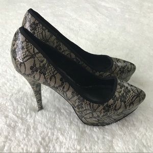 Charlotte Russe Black Lace Heels